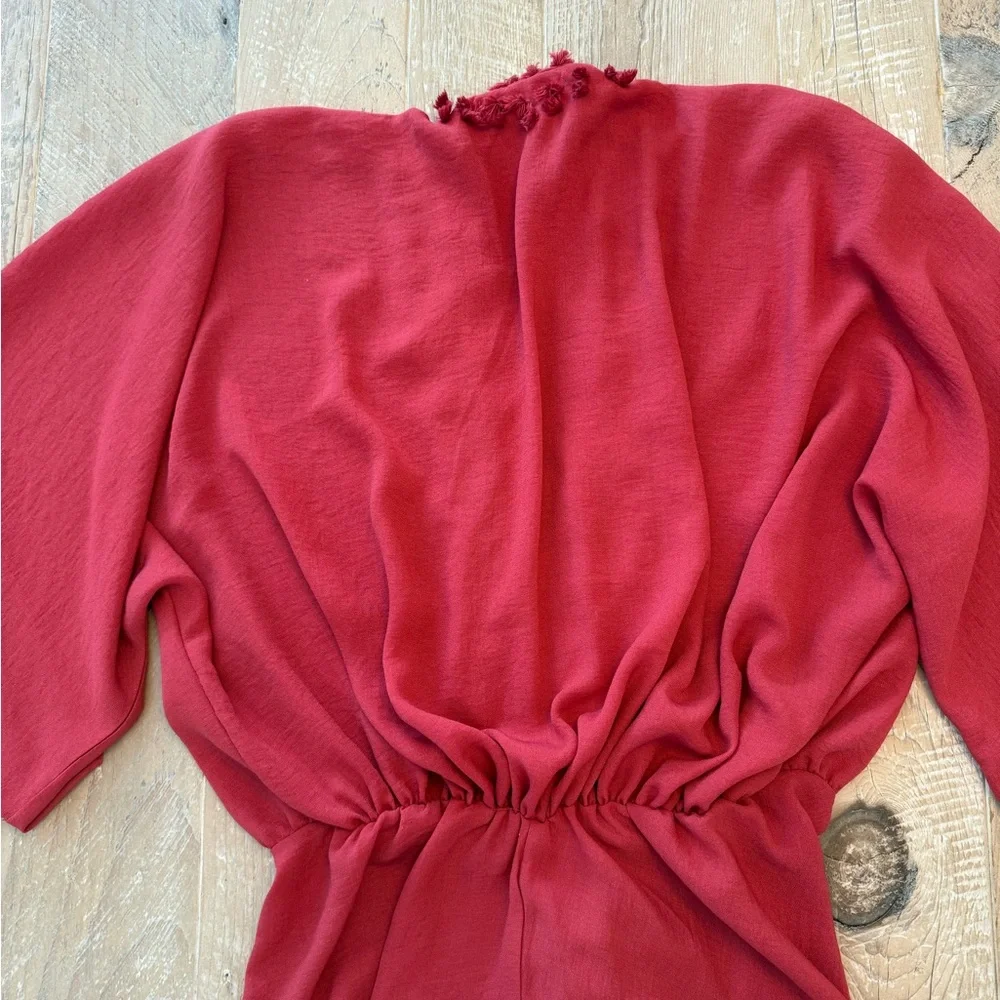 Le Troupe Elegant Cayenne Red Kimono Dress 2 - Picture 7 of 7